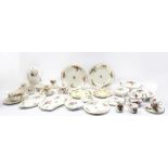 A Royal Worcester Pekin coffee set consisting of a coffee pot , sugar bowl , cream jug , 6 coffee