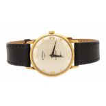 A gents vintage 9ct gold cased Rotary wristwatch, comprising a signed silvered dial with applied