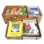 A large quantity of vintage Scooter World, Scooter Magazine and Motor Cycling magazines.