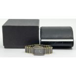 Rado- a gentleman's black ceramic diastar wristwatch, rectangular signed dial, with hour and