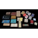 A collection of card related games to include deck of cards, piquet boxed card game, patience,