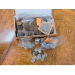 A box of assorted coins, (British and foreign) 6 pences, Farthings, Pennies, etc. (2)
