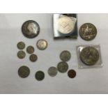 Small collection of British coins including 1893LVII Crown.