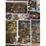 Large Collection of British Coins, including a large number of Victorian bun head Pennies,