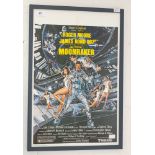 JAMES BOND - Moonraker - Signed Poster . Signed by Roger Moore on the centre. The Poster which is