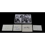 The Goon Show - Picture of the Goons along with some Autographs on individual pieces of paper.