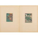 (R) TWO JAPANESE WOODBLOCK PRINTS OF DAILY LIFE AND TRAVEL, EDO PERIOD