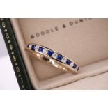 18K GOLD - SAPPHIRE & DIAMOND 'ETERNITY' RING (Half Eternity)