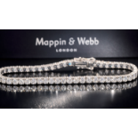 5.20CT PLATINUM VVS-E/F DIAMOND BRILLIANT CUT TENNIS BRACELET, BOXED/ CERTIFICATED/ VALUATION