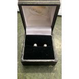 PLATINUM DIAMOND STUD EARRINGS EACH APPROX 0.20ct TDW = 0.40ct