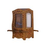 A MINIATURE ITALIAN EMBOSSED LEATHER PALANQUIN, ITALY, 19TH CENTURY