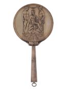 A WMF SILVER PLATED HAND MIRROR WITH MYTHOLOGICAL SCENE, GERMANY, CIRCA 1900