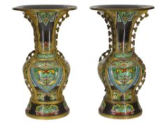 A PAIR OF CHINESE CLOISONNÉ ENAMEL VASES, CIRCA 1890–1930