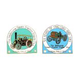 STEAM TRACTION: Two brass ‘The Melbourne Steam Traction Engine Club’ badges