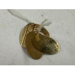 Jewellery: a pair of 9ct yellow gold cufflinks, London 1959, engine turned decoration to one end,