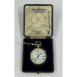 Watches: The Dennis Brome Collection- an 18ct gold cased split second chronograph open faced