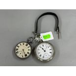 Watches: a silver cased open faced pocket watch, London 1863, the movement unsigned but the dial