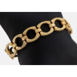 14 kt Gold Armband, GG 585/000, strukt., L.ca. 18.5 cm,