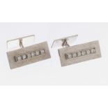 Paar 14 kt Gold Brillant-Manschettenknöpfe, WG 585/000,