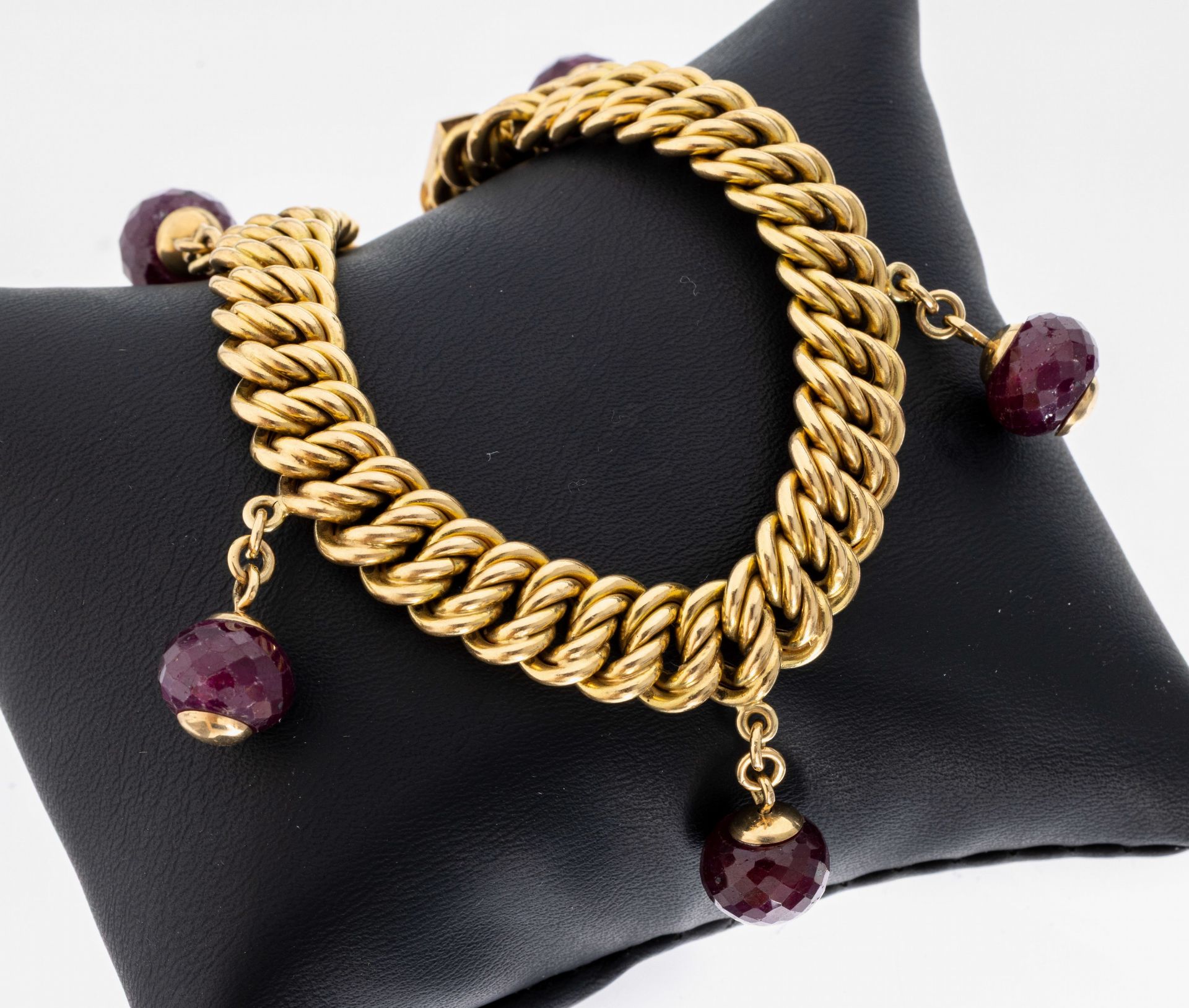 18 kt Gold Rubin-Armband, GG 750/000, ineinander