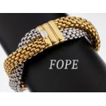 18 kt Gold FOPE Armband, GG/WG 750/000, ineinander