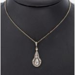 14 kt Gold Diamant-Anhänger, um 1920, WG 585/000