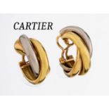 Paar 18 kt Gold CARTIER Ohrstecker, GG/WG 750/000, Model