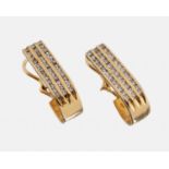 Paar 14 kt Gold Brillant-Ohrstecker, GG 585/000,