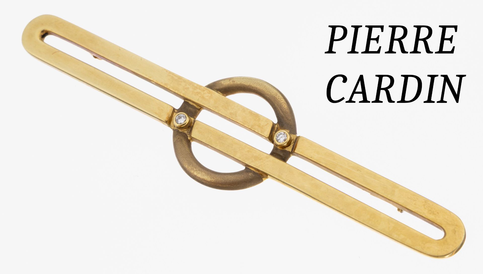 14 kt Gold PIERRE CARDIN Brillant-Brosche, GG 585/000, 2