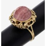 14 kt Gold Rhodochrosit-Ring, 1970er Jahre, GG 585/000,