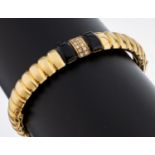 14 kt Gold Diamant-Onyx-Armreif, GG 585/ 000,