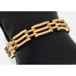 14 kt Gold Armband, GG 585/000, B. ca. 1 cm, L. ca. 20 cm,