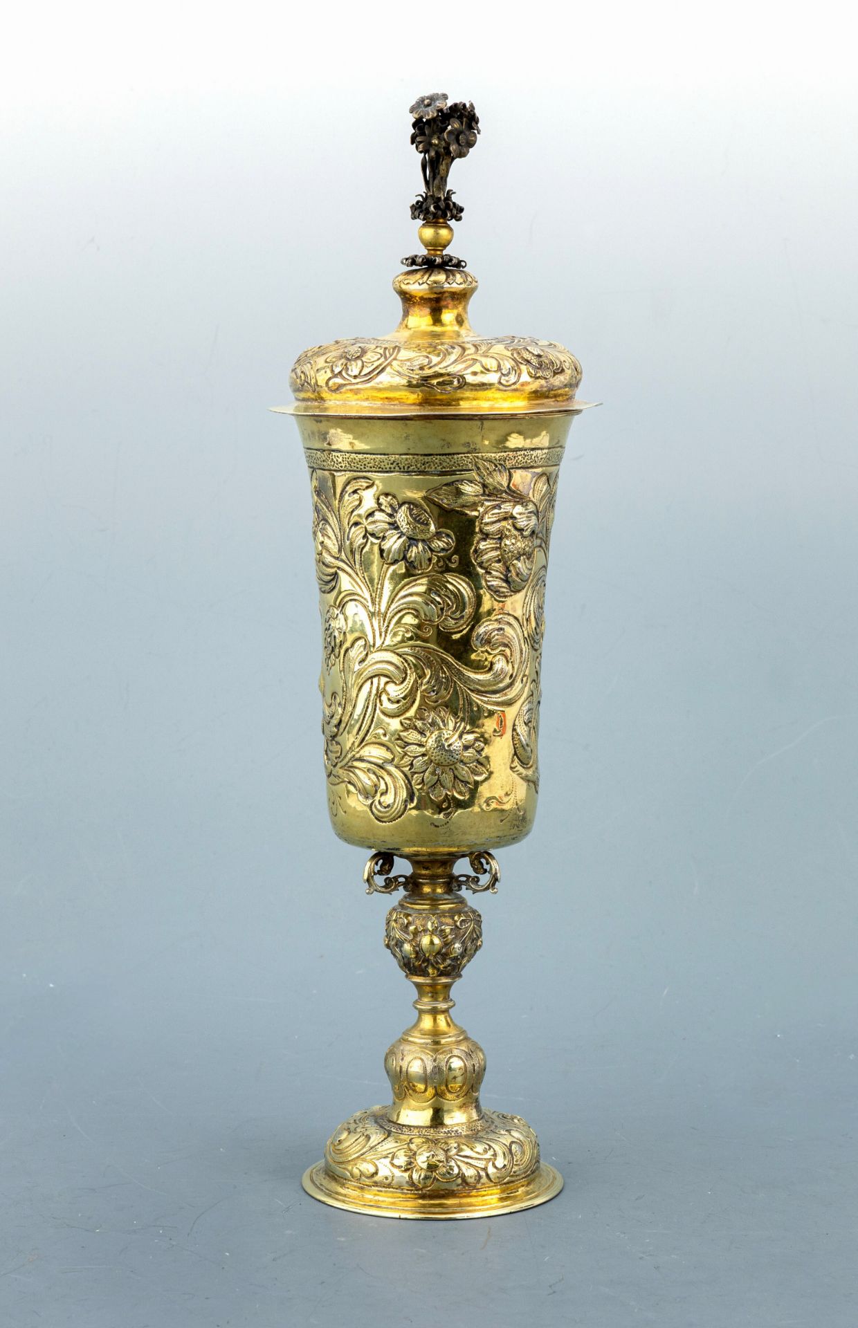 Deckelpokal im Barockstil, Hanau um 1900, Silber