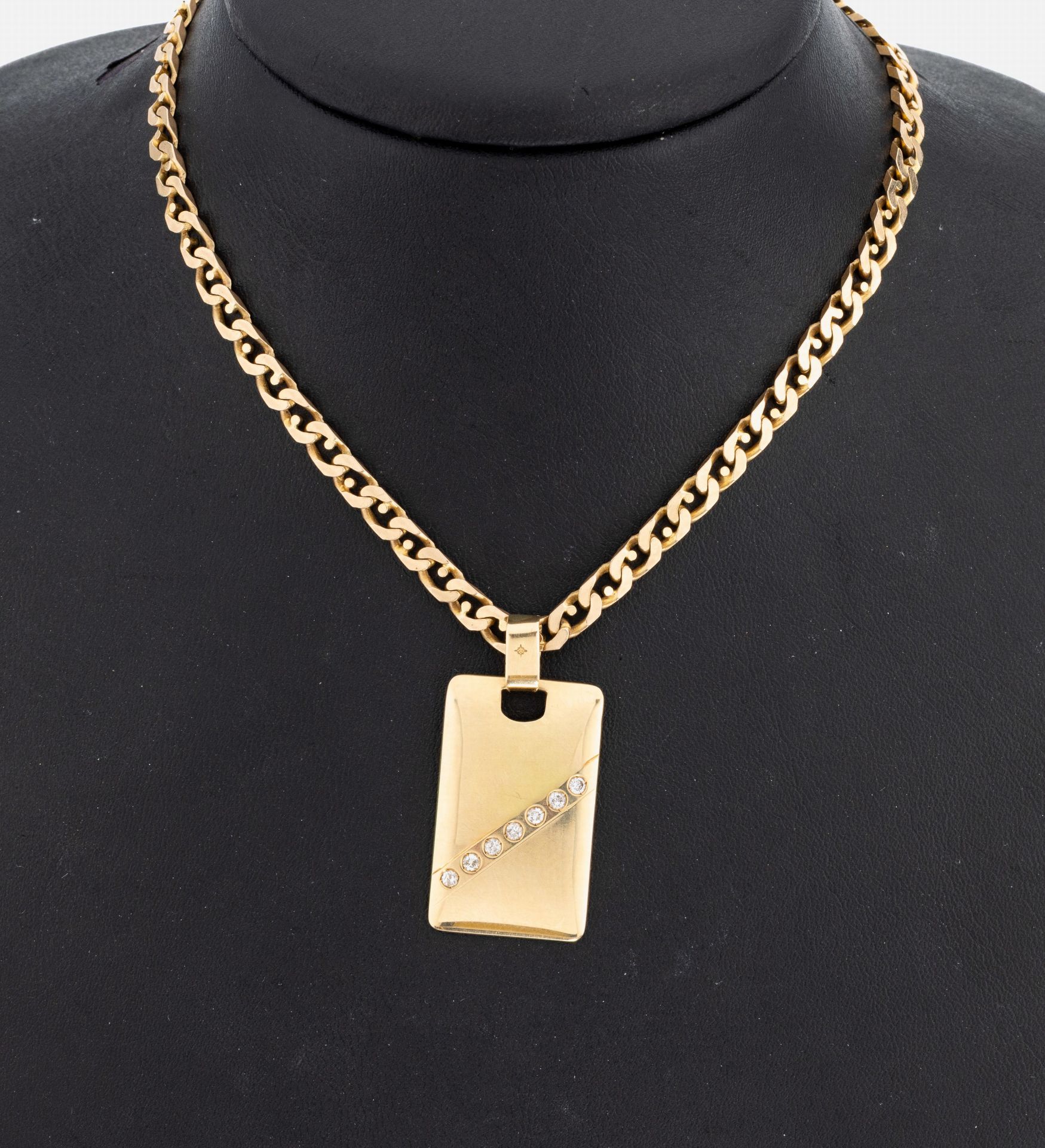 14 kt Gold Brillant-Anhänger, GG 585/000, schlicht