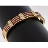18 kt Gold Rubin-Brillant-Armreif, GG 750/ 000 gefüllt, 66