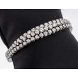 18 kt Gold Brillant-Armband, WG 750/000, Brillanten im