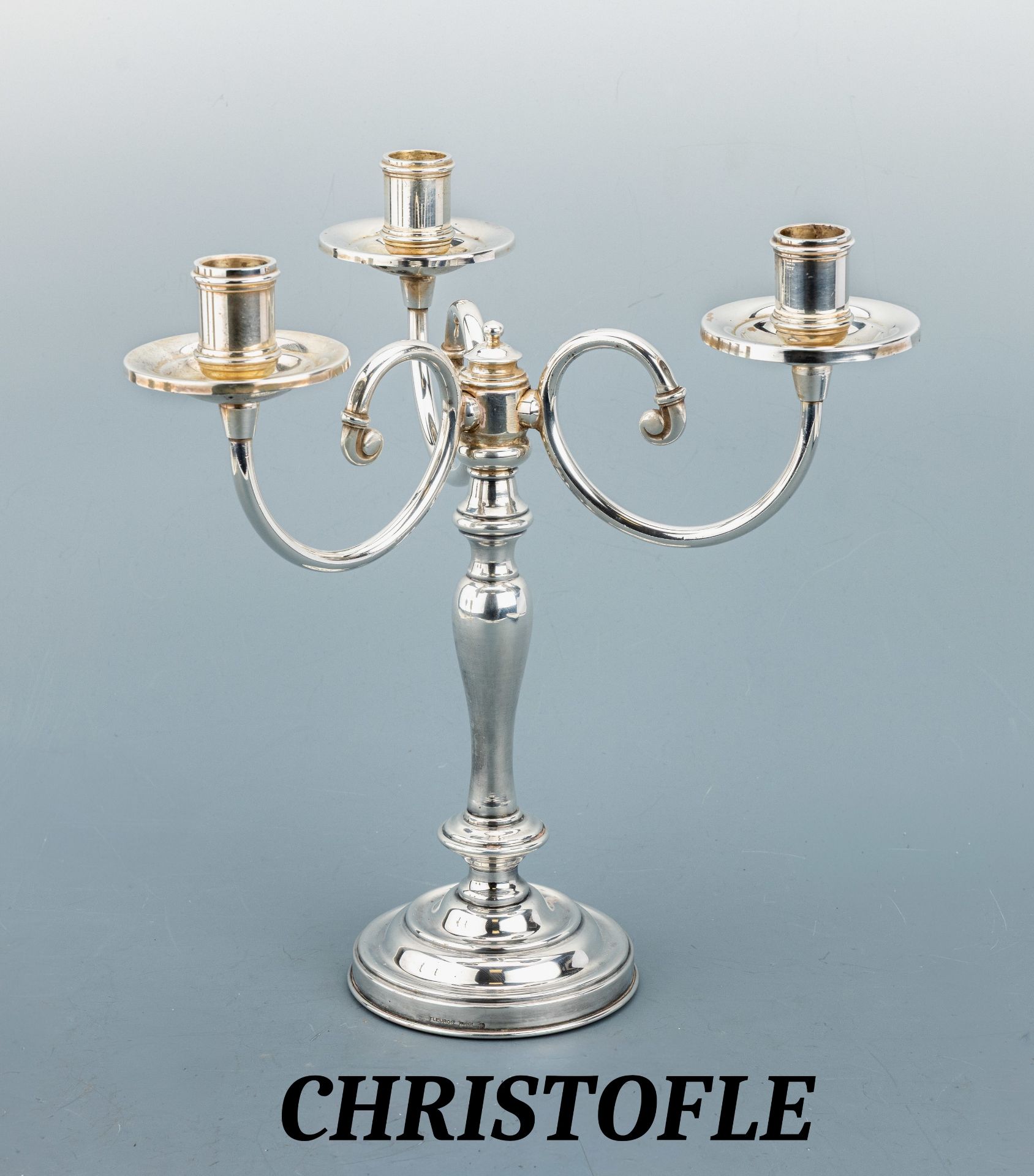 CHRISTOFLE FLEURON Kerzenständer, Frankreich 1930-50,
