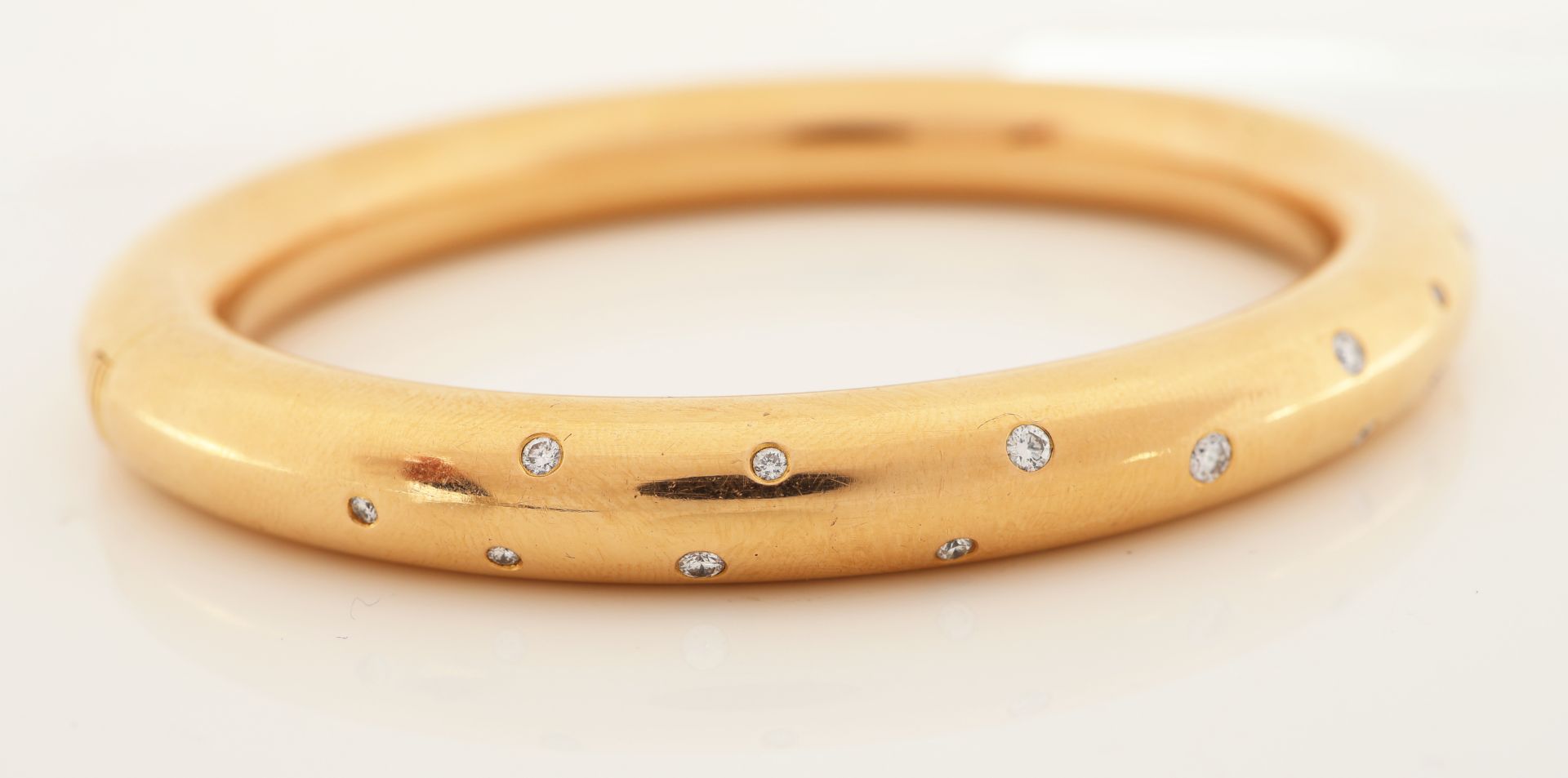 18 kt Gold Brillant-Armreif, GG 750/000, 15 Brillanten - Bild 2 aus 5