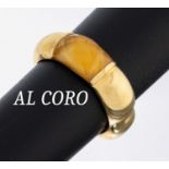 18 kt Gold AL CORO Citrin-Ring, gewellte Ringschiene,