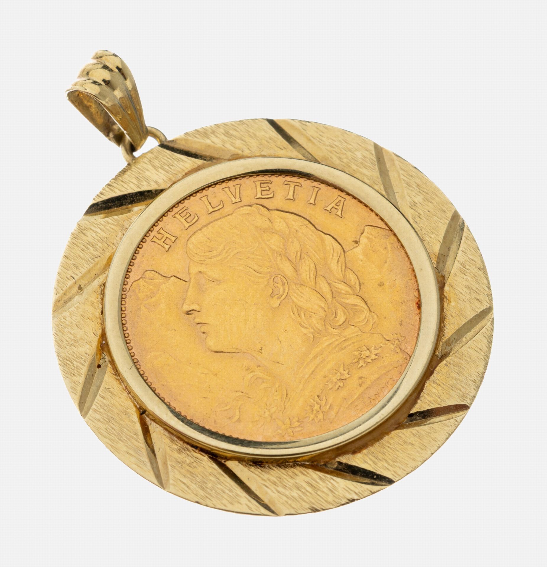 14 kt Gold Münz-Anhänger, GG 585/000, Goldmünze: 20