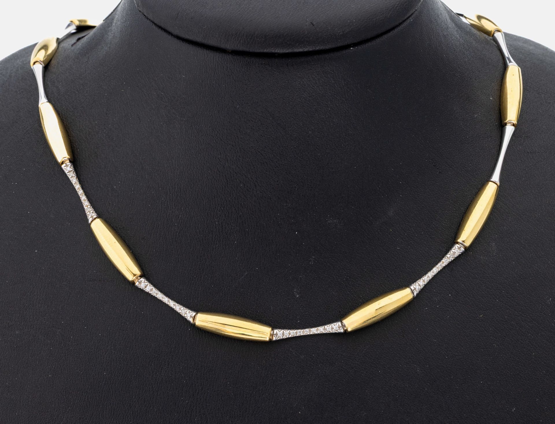 18 kt Gold Brillant-Collier, GG/WG
