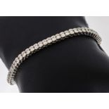 14 kt Gold Brillant-Armband, WG 585/000, qualitätvolle