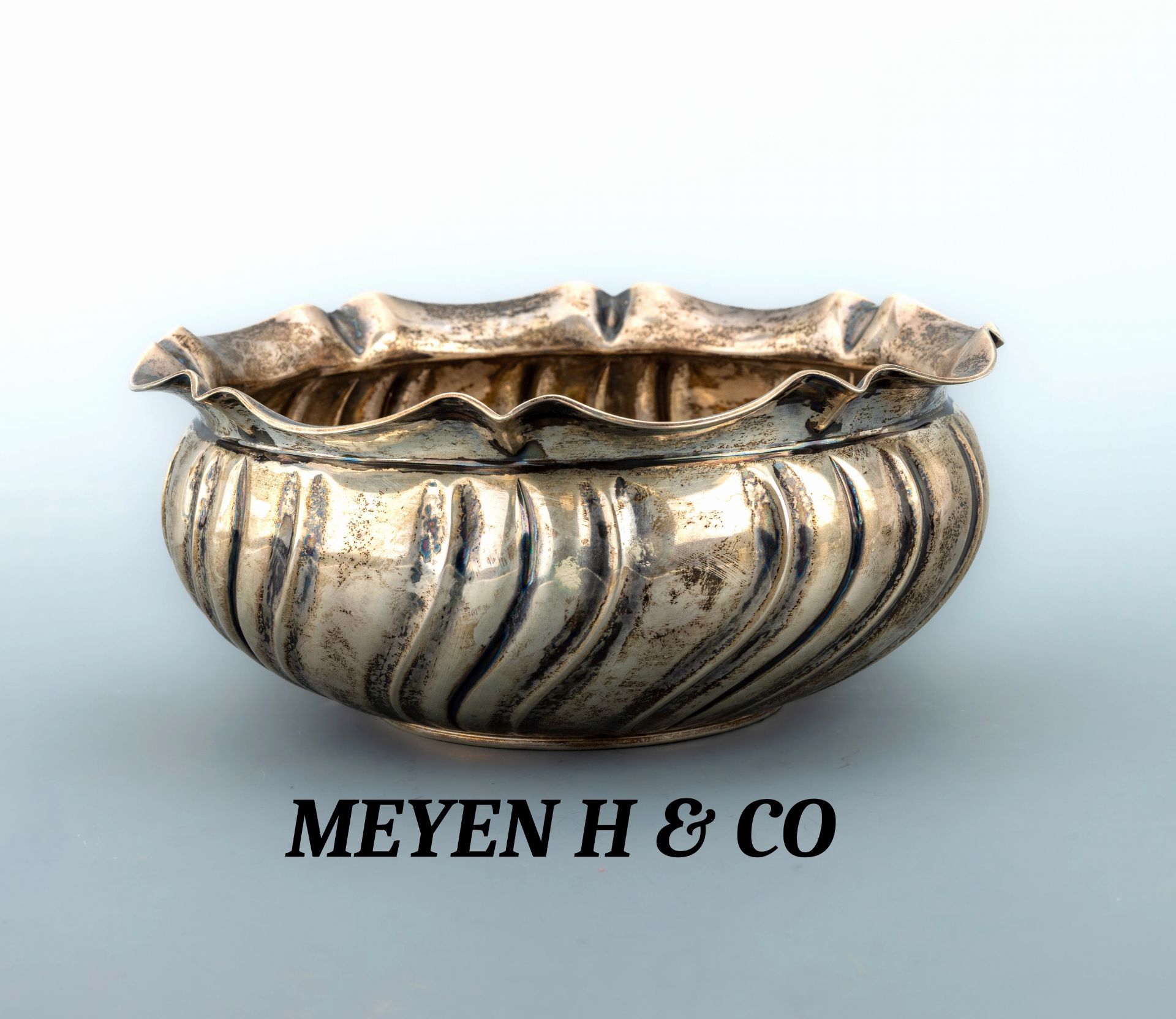 Anbietschale, deutsch um 1900, 800er Silber, bauchige Form