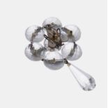 Bergkristall-Brosche, Idar-Oberstein um 1880-1900, facett.