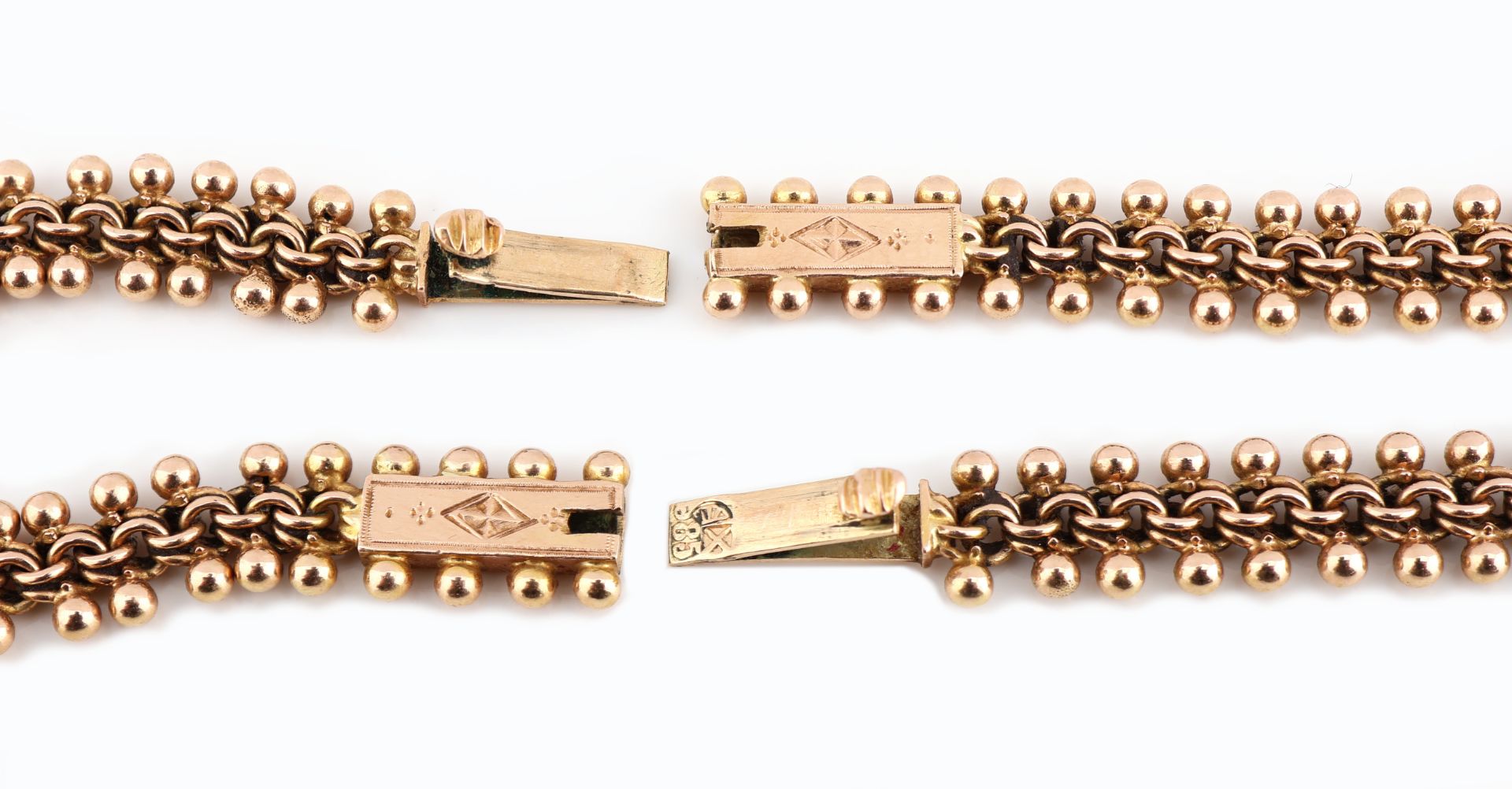 14 kt Gold Perl-Collier, deutsch, um 1870-80, GG 585/000, - Bild 3 aus 5