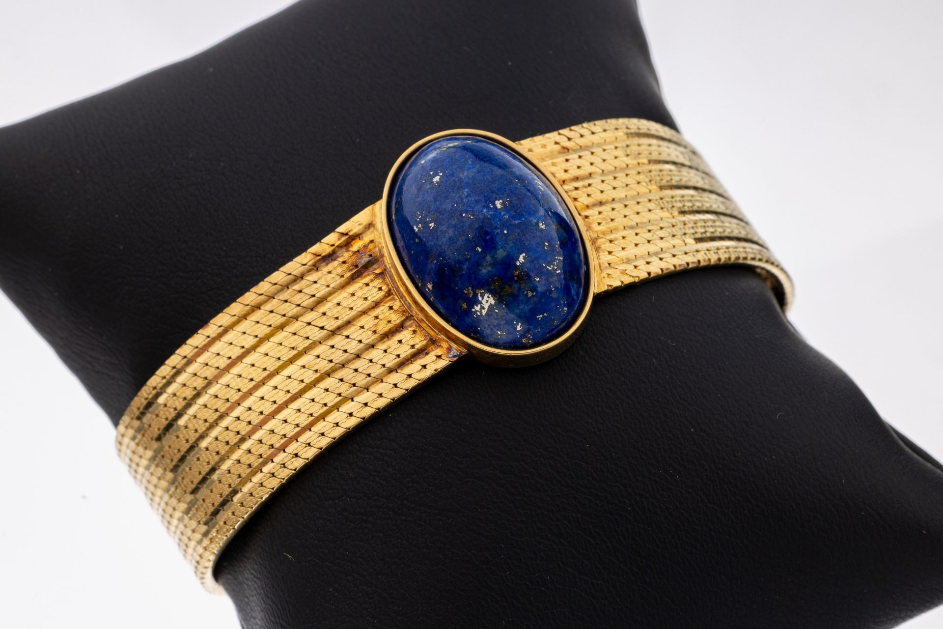 18 kt Gold Lapislazuli-Armband, GG 750/000,Mittelteil bes.