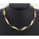 18 kt Gold und Platin Design Collier, GG 750/000 und Pt