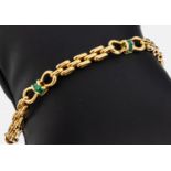 18 kt Gold Smaragd-Armband, GG 750/000, Backsteinoptik, 4