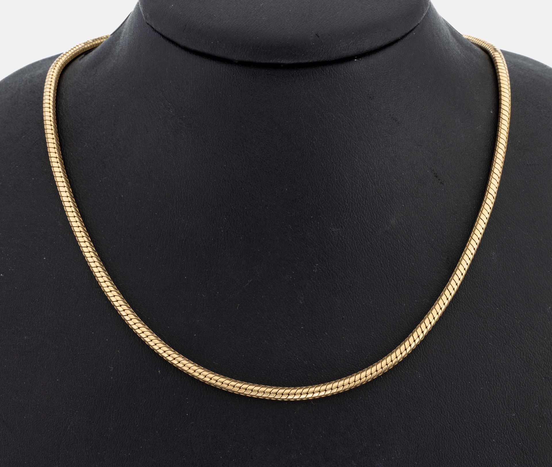 14 kt Gold Schlangenkette, GG 585/000, L. ca. 45.5 cm,