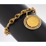 18 kt Gold Münz-Armband, GG 750/000, lose gefasste